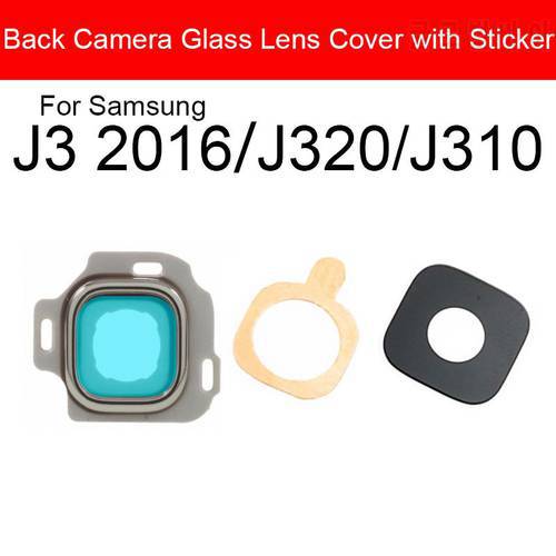 Back Camera Lens For samsung galaxy J3 2016 J320 J310 Rear Camera Glass Lens with Adhensive Sticker/Glue Frame parts