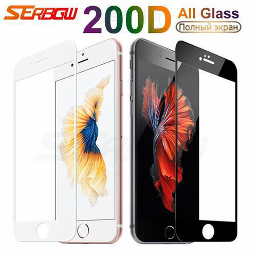200D Full Tempered Glass For iPhone 7 8 6 6s 5 5S 5C SE 2020 Screen Protector Glas For iPhone 7 8 6 6S Plus Protective Film Case