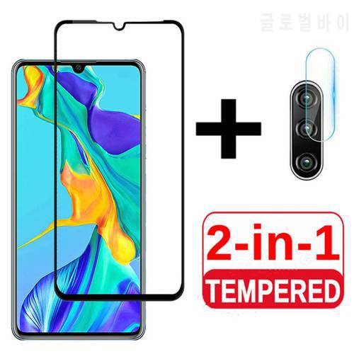 2 in 1 protective glass on for huawei p30 lite camera lens screen protector huwei p30lite p 30 light 30lite 30light back glass