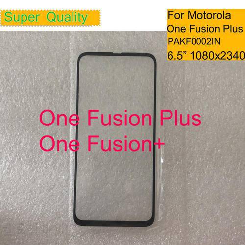 10Pcs/Lot For Motorola Moto One Fusion Plus Touch Screen Front Outer Glass Panel Lens One Fusion+ PAKF0002IN LCD Front With OCA