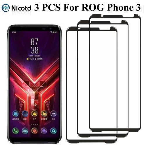 3 Pieces Full Glue Tempered Glass For Asus ROG Phone 3 ZS661KS Screen Protector For ROG Phone 3 ZS661KS Protective Glass