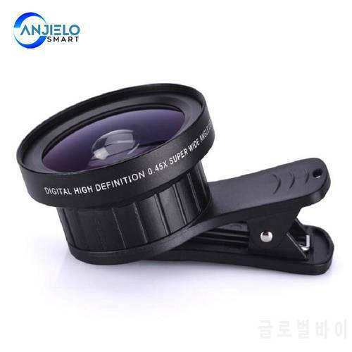Anjielosmart 2 In 1 Professional HD Phone Camera Macro Lens Universal Clip Telephone Camera Lens for Iphone Samsung Smartphone