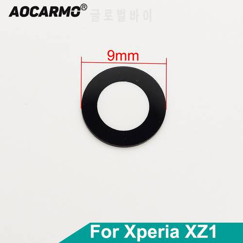 Aocarmo Back Lens Rear Camera Len Glass With Frame Ring Adhesive Sticker For Sony Xperia XZ1 G8341 G8342 Replacement