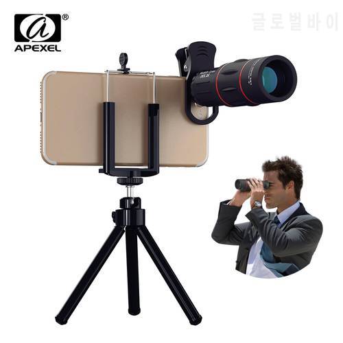Universal 18X Telescope Zoom Lens Monocular Mobile Phone camera Lens For iPhone Samsung Smartphones With tripod Hunting Sports