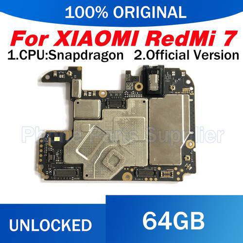 64GB 100% Unlocked Original 64GB For HongMi 7 RedMi 7 Logic Board Mainboard Full Working For RedMi 7 HongMi 7 Motherboard