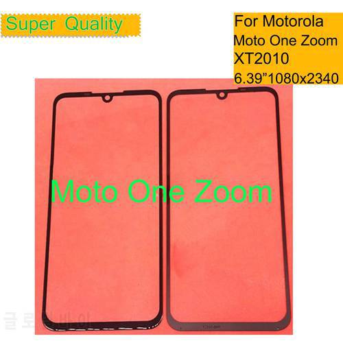 10Pcs/Lot For Motorola Moto One Zoom XT2010 Touch Screen Front Outer Glass Panel Lens For Moto One Zoom LCD Front With OCA Glue