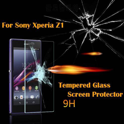 For Xperia Z1 Tempered glass Screen Protector Film for SONY Xperia Z1 L39H C6902 Front Screen Protective Guard pelicula de vidro