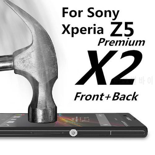 2pcs*(Front+ back)Z5 Premium 9H 0.2mm Anti-Explosion Tempered Glass Screen Protector For Sony Xperia Z5 Premium E6833/53/83 Film