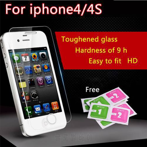 film on for iPhone4 4s Tempered Glass HD Premium Real Film Screen Protector for iPhone 4 4s on the protective glass