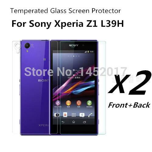 2pcs*(Front+Back) UNITECK HD 2.5D Tempered Glass Screen Protector For Sony Xperia Z1 L39H C6903 C6902 glass screen film
