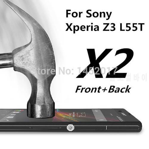 2pcs/lot*(Front+Back) Film Premium Tempered Glass Screen Protector For Sony Xperia Z3 Dual D6603 D6633 Anti-Explosion 9H 2.5D