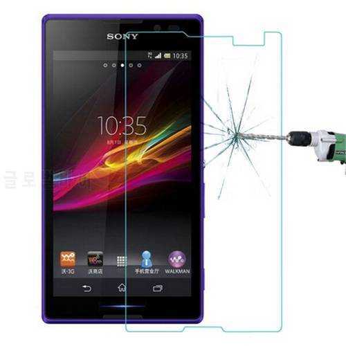 Premium Tempered Glass For Sony Xperia C S39H C2305 C2304 C2503 Dual Screen Protector 9H Protective Film Guard