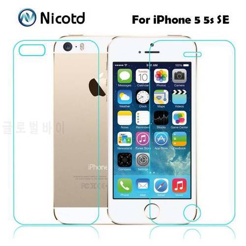 2Pcs/Lot 0.3mm 2.5D Tempered Glass Screen Protector Front + Back For iPhone 5s 5 SE Explosion-Proof Protective Film For iPhone 5