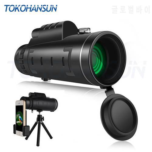 TOKOHANSUN 40x60 Zoom Mobile Cell Phone Lens Monocular Scope Telescope lens for cell phone camera With Clip and Tripod for IPhon