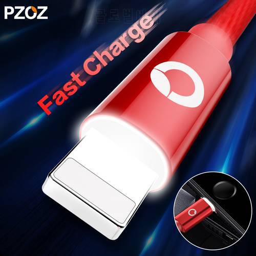 PZOZ cable for iphone charger usb fast charging for iphone x 8 6s 7 plus with led light mobile phone cord adapter usb data cable