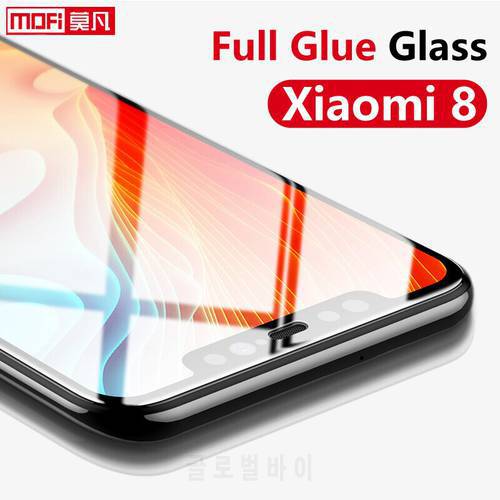 screen protector for xiaomi mi8 tempered glass xiaomi 8 full cover full glue Mofi original 9h 2.5D premium mi8 tempered glass