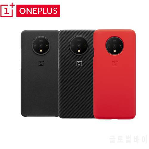 100% Original Official OnePlus 7T Case Cover Karbon Sandstone silicone Cushion protective Case Shockproof