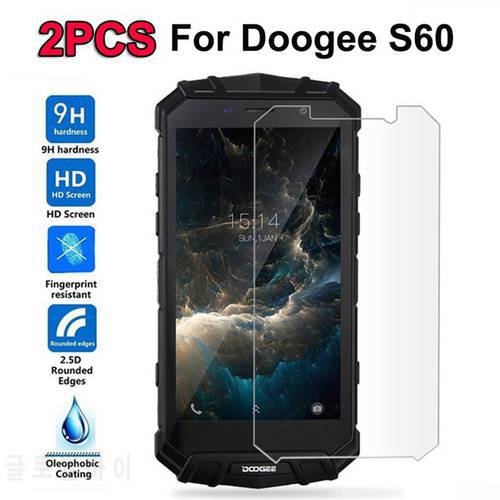2PCS Tempered Glass Doogee S60 Screen Protector For Doogee S 60 Case 5.2 inch High Quality Protective Glass Film for Doogee S60