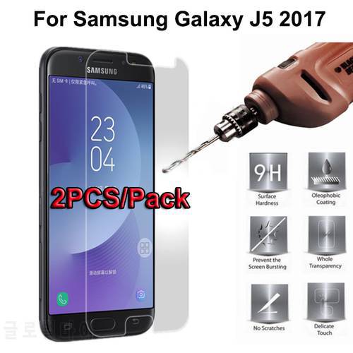 2PC sFor Glass Samsung Galaxy J5 2017 Tempered Glass for Samsung Galaxy J5 2017 Screen Protector for Samsung J5 2017 J530 Film ^