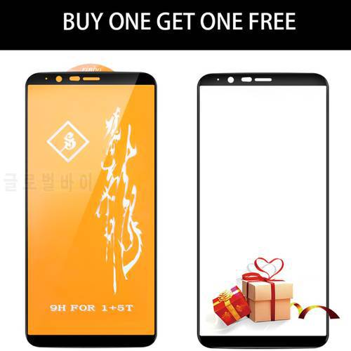 For Oneplus 5t Glass MOFi Original One Plus 5t Screen Film Protector Full Cover Black Front Film Protect 5t Tempered Glass