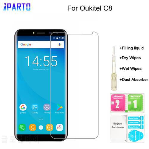 Oukitel C8 Tempered Glass 100% New Good Quality Premium 9H Screen Protector Film Accessories for Oukitel C8 (Not 100% Covered)