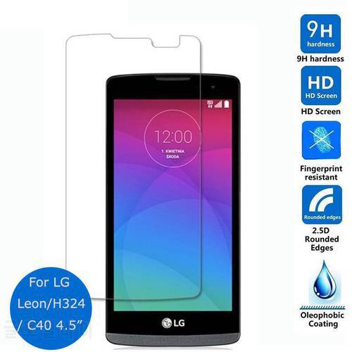 For LG Leon tempered glass Protective film 0.26mm 2.5 9h Safety screen protector on H324 H320 H340F H340n H345 Y50 C40 Dual