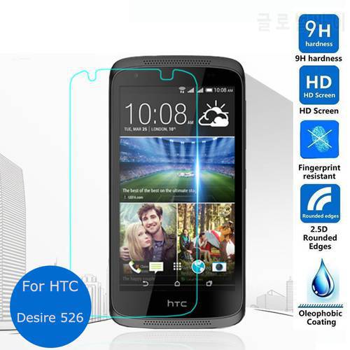 For Htc Desire 526 4G Lte Tempered glass Film 0.26mm 2.5 9h HD Clear Safety Protective Screen Protector on 526G+ Dual Sim D526h
