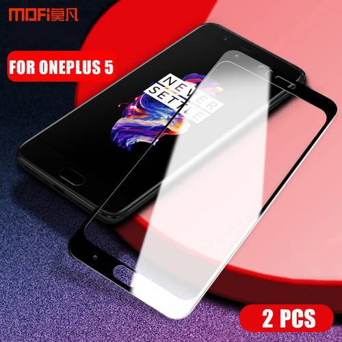 For Oneplus 5 Tempered Glass MOFi One Plus 5 Tempered Glass film 1+5 full cover Screen Protector glass oneplus 5 film glass