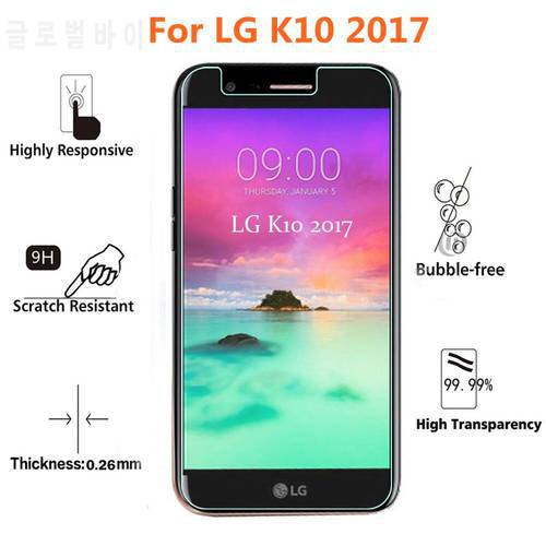 For LG K10 2017 Tempered Glass Original 9H High Quality Protective Film Explosion-proof Screen Protector For LG X400 M250N