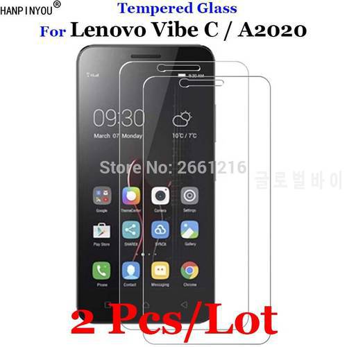 2 Pcs/Lot For Lenovo Vibe C Tempered Glass 9H 2.5D Premium Screen Protector Film For Lenovo Vibe C A2020 A 2020 5.0