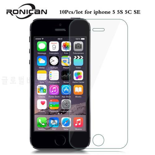 10Pcs/Lot For iphone 5 Tempered Glass for iphone 5C Screen Protector for iphone 5s SE Glass 9H 2.5D 0.26mm Tough Screen Film