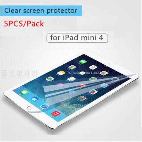 5PC/ Pack high quality front protective guard film for ipad mini 4 screen protector clear strong carton pack & can check online