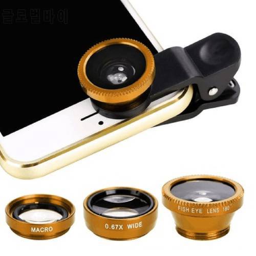 3-in-1 Multifunctional Phone Lens Kit Fish Lens+Macro Lens + Wide Angle Lens Transform Phone Into Professional Camera