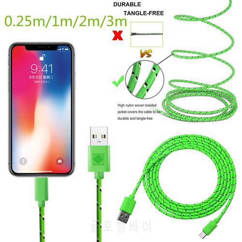 USB Cable For iPhone Xs Max, Colorful Nylon Braided Fast Charging Cable For iPhone X 8 7 6 6s Plus 5 5s SE Mobile Phone Cable
