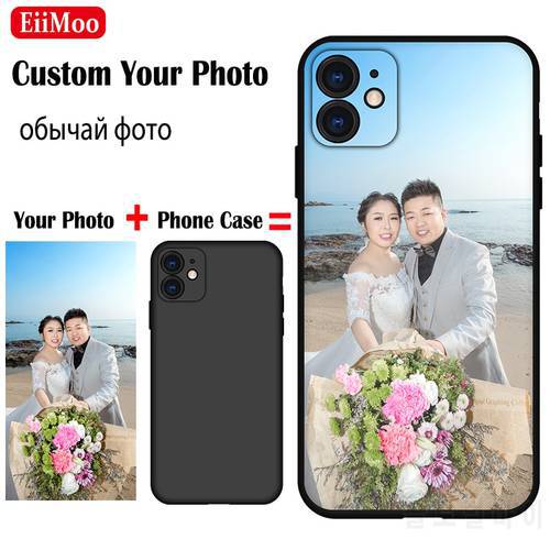 EiiMoo Custom Photo Name Case For iPhone 6S 6 5 S 7 8 XR XS X iPhone 13 12 Mini 14 Plus 11 Pro Max SE 2020 DIY Text Thin Cover