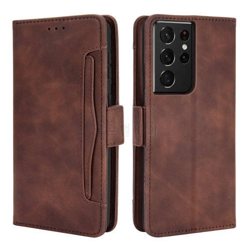 S23 S21 S 22 Ultra 5G Flip Case Removable Card Leather Cover for Samsung Galaxy S22 Plus 23 S 21 20 FE S20 + Wallet Etui Coque
