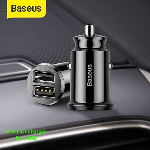 Baseus Universal Mini Car Charger For Mobile Phone Tablet GPS 3.1A Fast USB Charger Dual Usb Car Phone Charger Adapter In Car