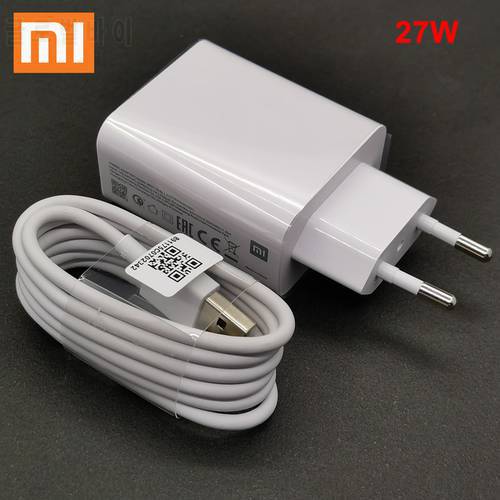 Xiaomi fast charger QC4.0 27W Fast charge Adapter Type c cable for Mi 9 10 9t Poco F2 Pro X3 X2 Redmi note 7 8 9 9s k20 k30 pro