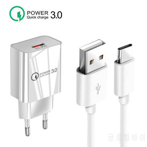 For Samsung Galaxy A52 S20 FE Note 20 Ultra Plus A51 A71 A21S QC 3.0 Mobile Phone Charger USB Fast Wall Adapter USB Type-c Cable