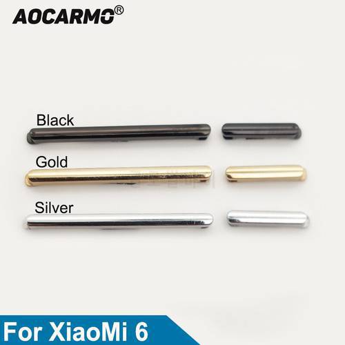 Aocarmo For XiaoMi 6 mi6 Power On/Off Volume Up/Down Button Flex Cable With Adhesive Replacement Parts