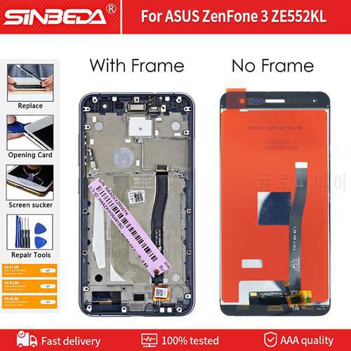 5.5 inch LCD For ASUS ZenFone 3 ZE552KL LCD Display Touch Screen With Frame Digitizer Assembly For ZE552kl Z012D Z012DC Z012DA