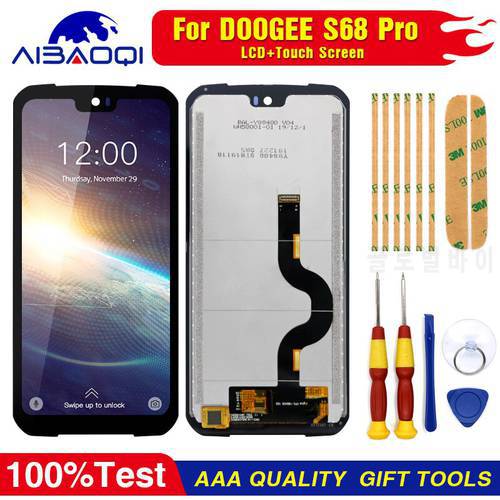 New Original Touch Screen LCD Display LCD Screen For DOOGEE S68 Pro Replacement Parts + Disassemble Tool+3M Adhesive