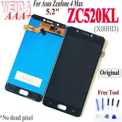 WEIDA original For Asus ZenFone 4 MAX ZC520KL X00HD LCD Display Touch Screen Digitizer Assembly Frame Replacement Free Tools