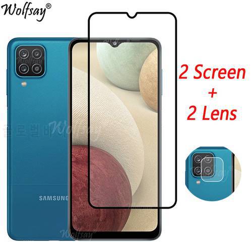 Full Cover Tempered Glass For Samsung Galaxy A12 Screen Protector Samsung A12 A22 A52 A33 M12 Camera Glass For Samsung A12 Glass