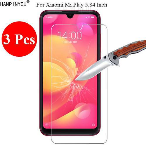 3 Pcs/Lot 9H 2.5D Tempered Glass Screen Protector For Xiaomi Mi Play 5.84
