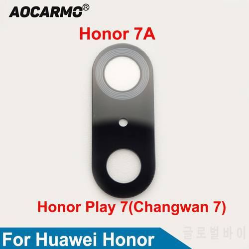 Aocarmo For Huawei Honor 7A / Honor Play 7 DUA-AL00 Rear Back Camera Lens Glass With Adhesive Sticker Replacement Part