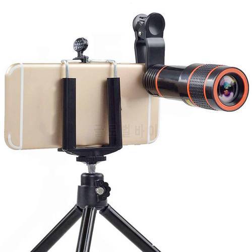 Universal 8X 12X Mobile Phone Camera Telephoto Lens External Telescope with Clip