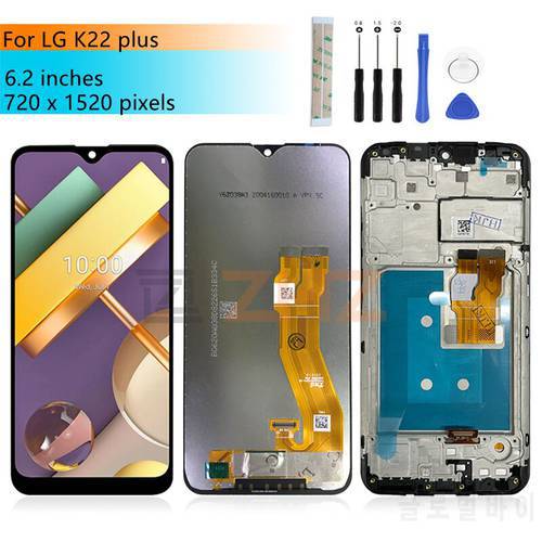 for LG K22+ LCD Display Touch screen Digitizer Assembly With Frame For LG K22 Plus Screen Replacement Repair Parts 6.2