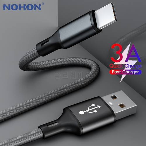 USB Type C Cable for Samsung A50 S10 S9 Quick Charge 3.0 USB C Cable for Xiaomi Mi 9 Type-C Fast Charging Long short Wire 2m 3m