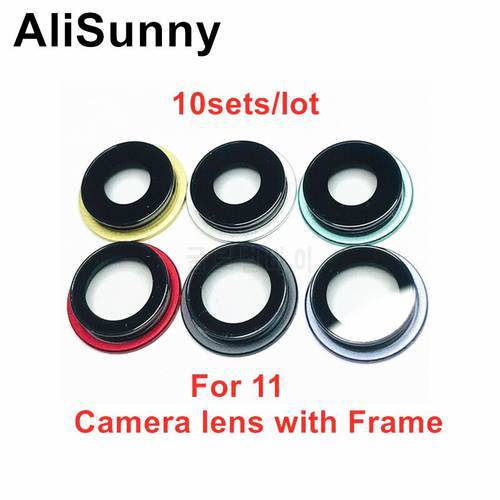 AliSunny 10pcs Back Camera Lens for iPhone 11 Pro 11pro Max Rear Camera Glass with Frame Replacement Parts